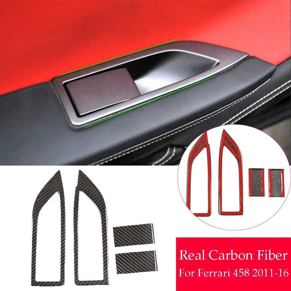 

For Ferrari 458 2011-2016 Real Carbon Fiber Door Window Lift Switch Button Cover