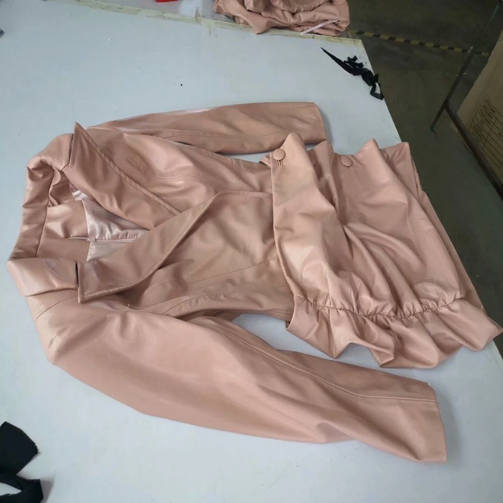 Зимнее Новое роскошное Сексуальное Женское модное кожаное платье с длинным