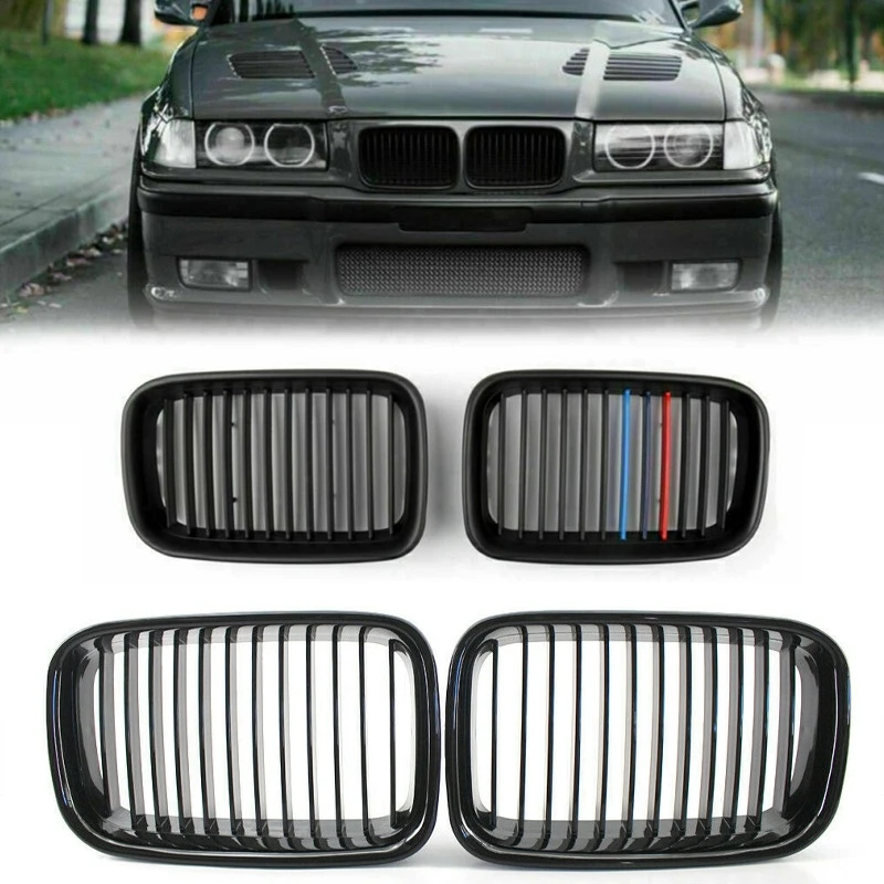 

For BMW 3 Series E36 1992-1996 Car Front Hood Kidney Sport Grills Front bumper Upper Grille racing Accessories Radiator grill