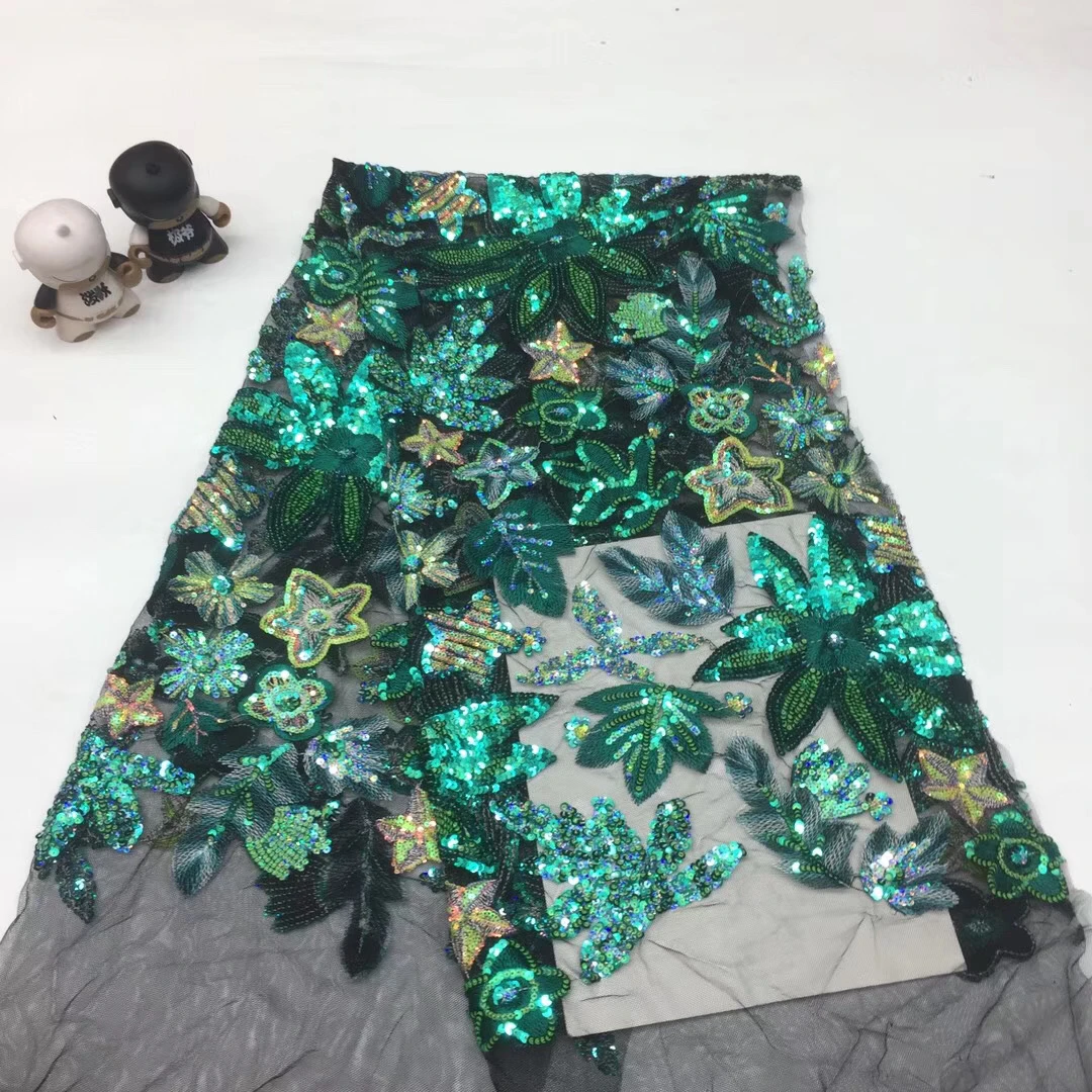 

African lace fabric 2021 high quality lace Nigeria sequined tulle lace fabric bride French mesh lace fabric XX36971