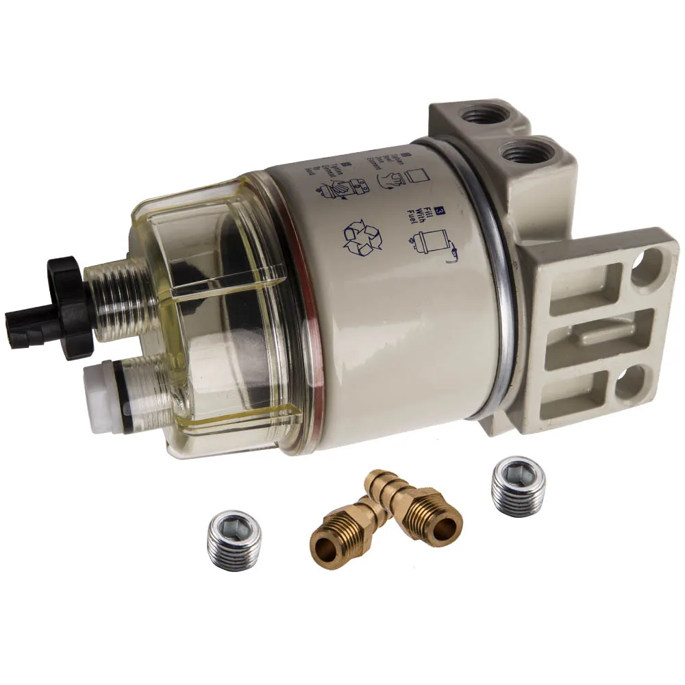 

Water Separator Fuel Filter R12T + Fuel Fittings for Boats Trucks Van NEW