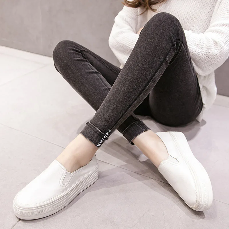 Узкие брюки с буквенным принтом джинсы для беременных джинсовые карандаш Одежда