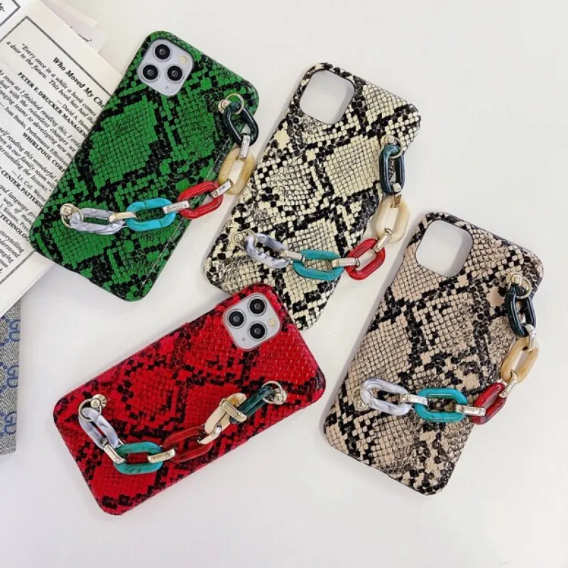 Змеиная кожа большой круглый браслет чехол для телефона iphone 11 12 Mini Pro Max 7 8 Plus X XS MAX