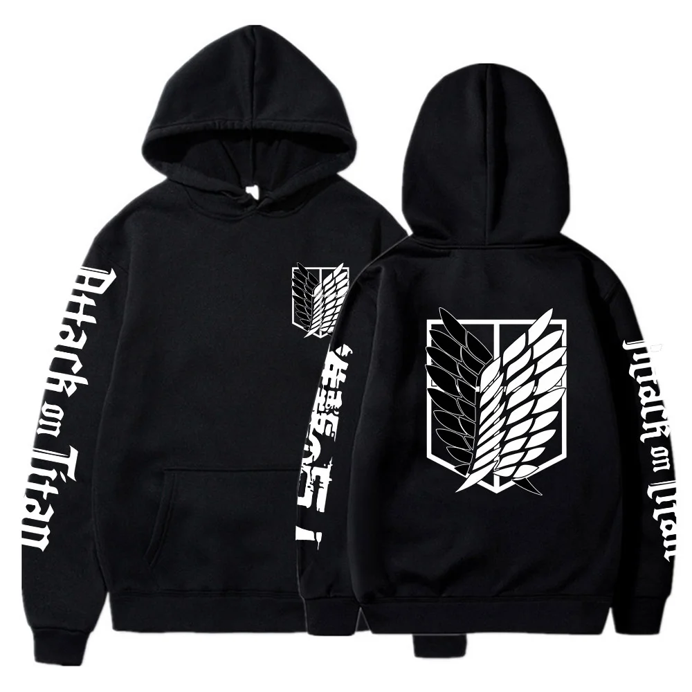 

New Anime Attack on Titan AOT Merch Ackerman Levi Scout Regiment Printed Hoodies Hooded Sweatshirts Cozy Tops Pullovers