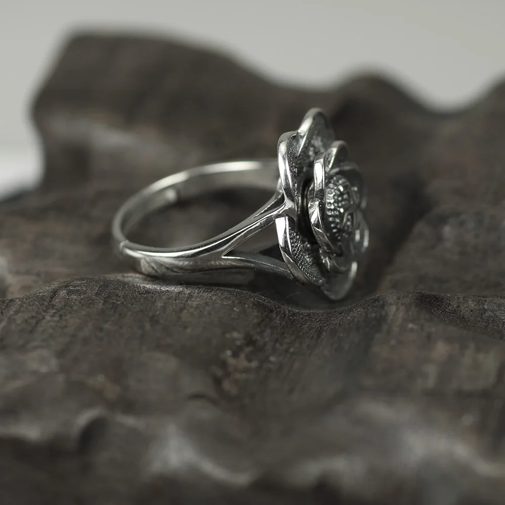 Оригинальный дизайн 925 пробы серебряные кольца для женщин буддизм Signet