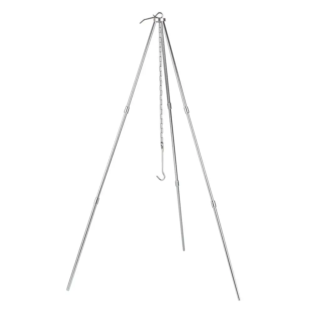 

Portable Grill Tripod Outdoor Camping Holder Camp Picnic Cooking Hanging Pot