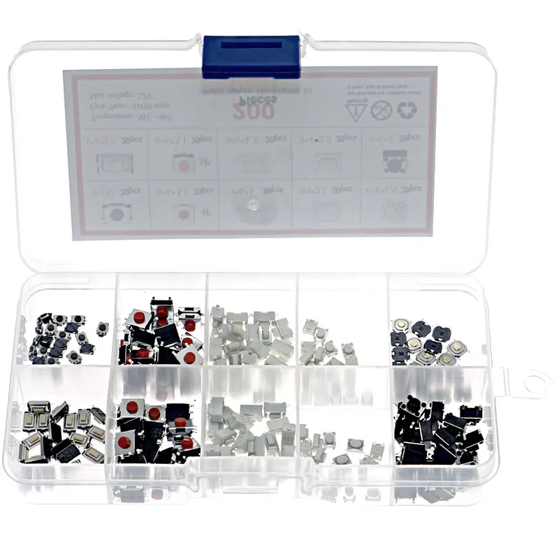 200 шт. 10 типов тактильные кнопки кнопочный сенсорный переключатель пульт