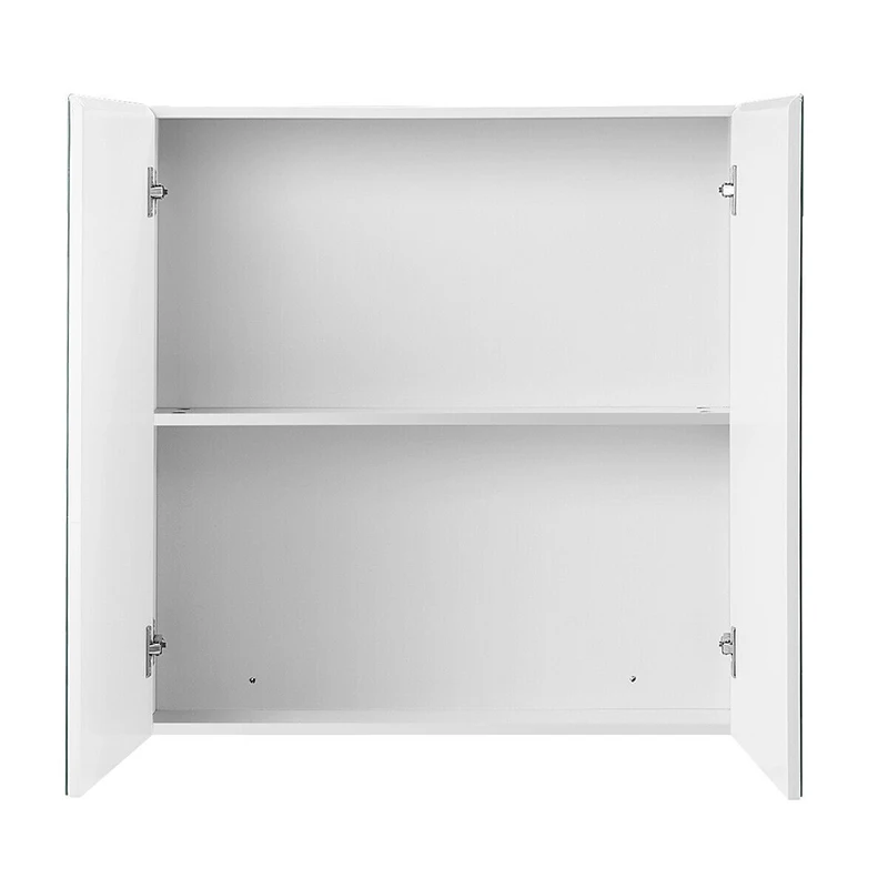 

2-Tier Large Storage Space Wall-Mounted Double Mirror Doors Cabinet Superior Grade MDF Smooth Moisture Proof Organize Cabinet