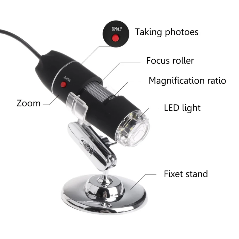 

2019 High Quality New 1600X 2MP Zoom Microscope 8 LED USB Digital Handheld Magnifier Endoscope Camera