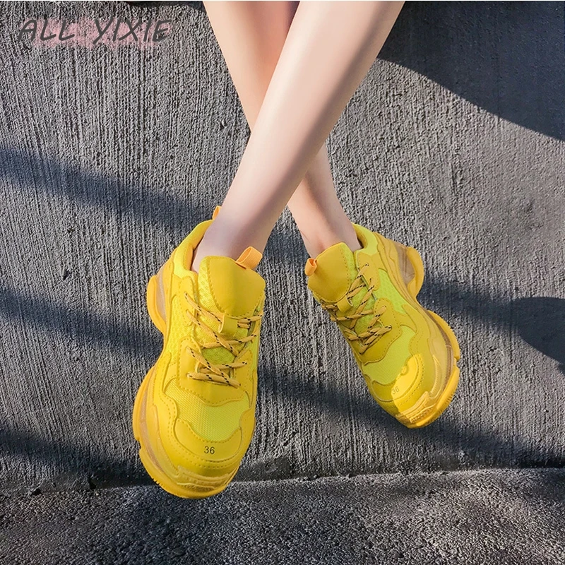 ALL YIXIE 2019 женская мода на платформе кроссовки для женщин коренастый повседневная