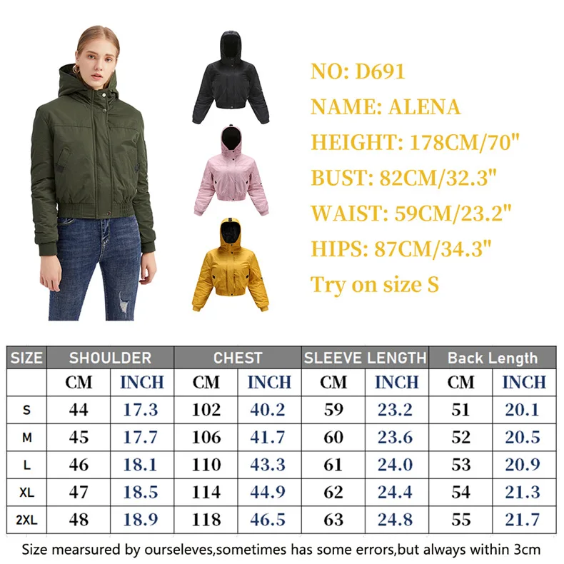 

Thick High street winter jacket women pink Safari Style Coat bomber jacket casual parka