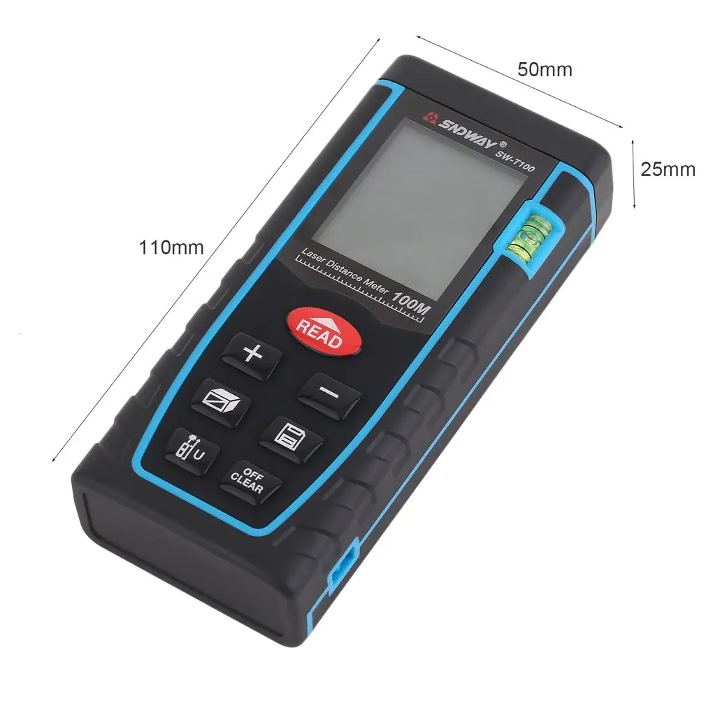 

SNDWAY SW-T100 Professional Digital Laser Distance Meter Rangefinder Build High Accurate Measure Device Ruler Test Tool