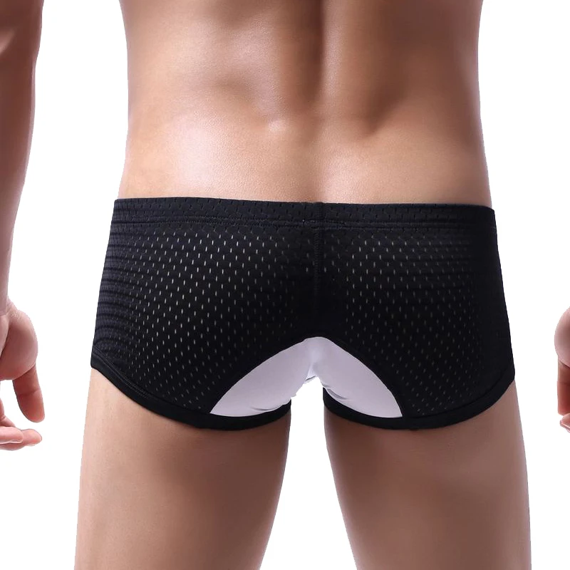 Трусы боксеры мужские прозрачные с заниженной талией нейлоновые дышащие