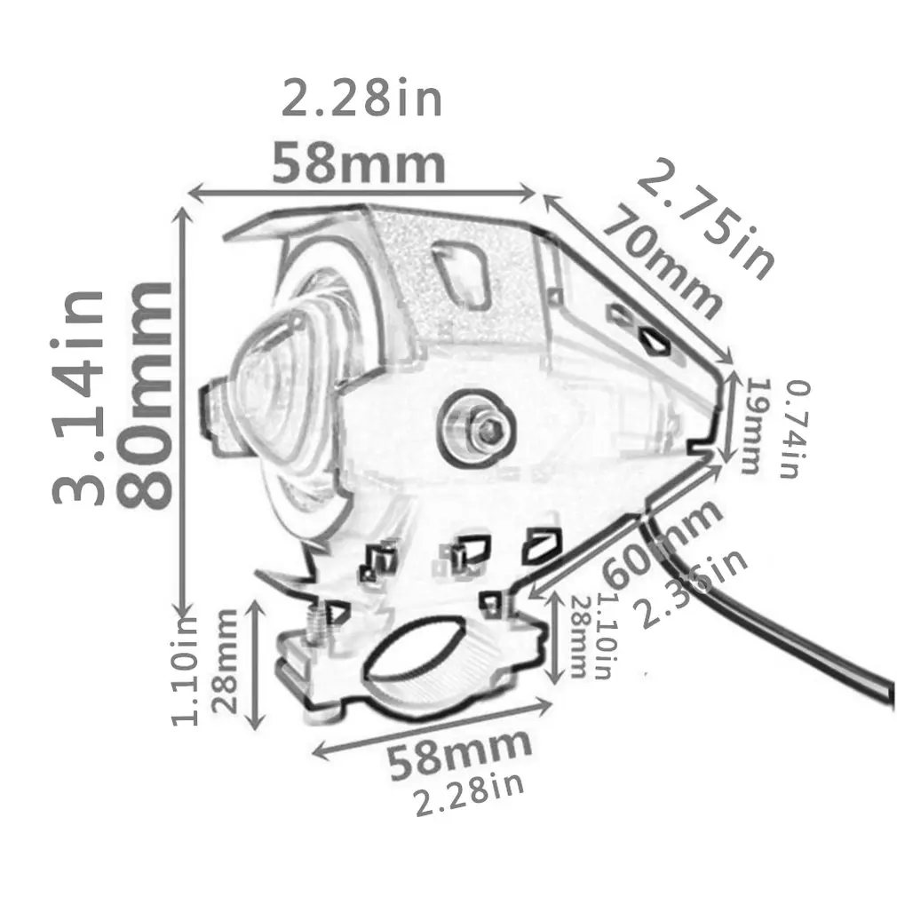 

Motorcycle Led Lights U7 Laser Cannon Transformer Headlights Electric Vehicle Modified Led Headlight Spotlight