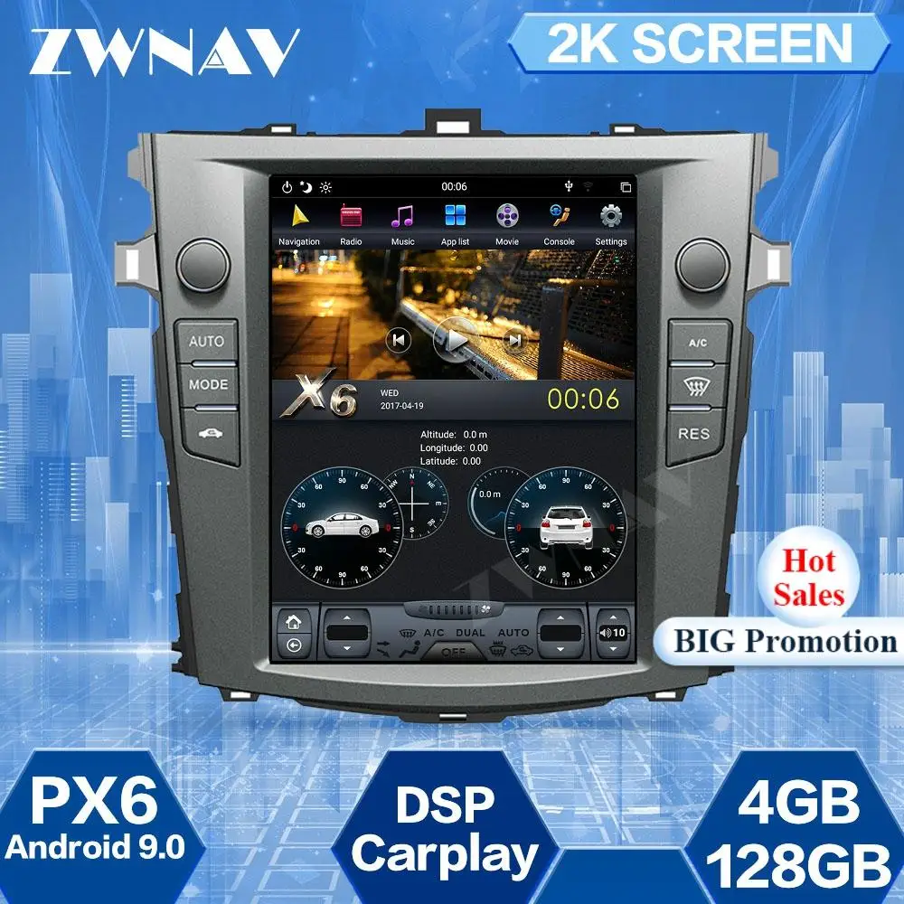 

128GB Tesla Screen For Toyota Corolla 2008 2009 2010 2011 2012 2013 Android 9.0 Car Multimedia Player GPS Navi Radio Stereo Unit