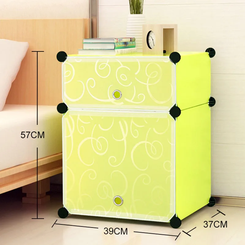 Домашний прикроватный столик Простой ящик для хранения современный пластиковый