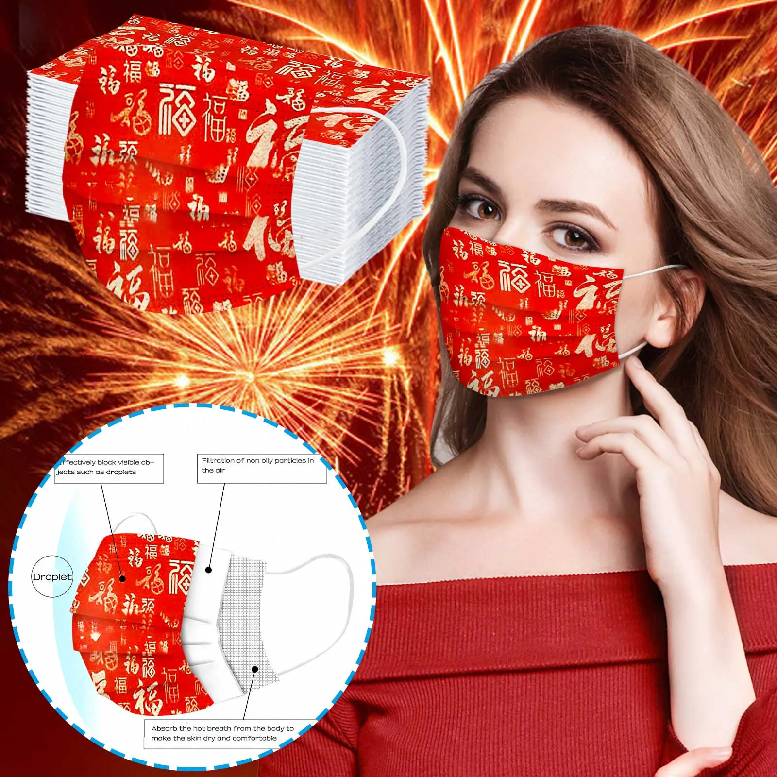 Китайская традиционная Весенняя Праздничная бандана для косплея с китайскими