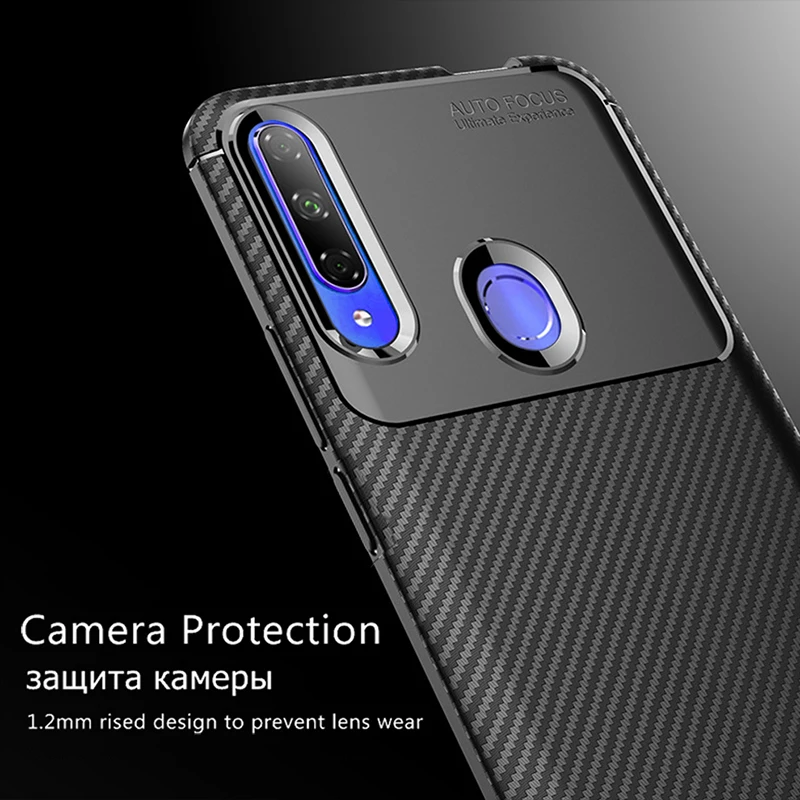 Чехол для huawei Honor 9X чехол глобальная версия углеродное волокно Мягкий