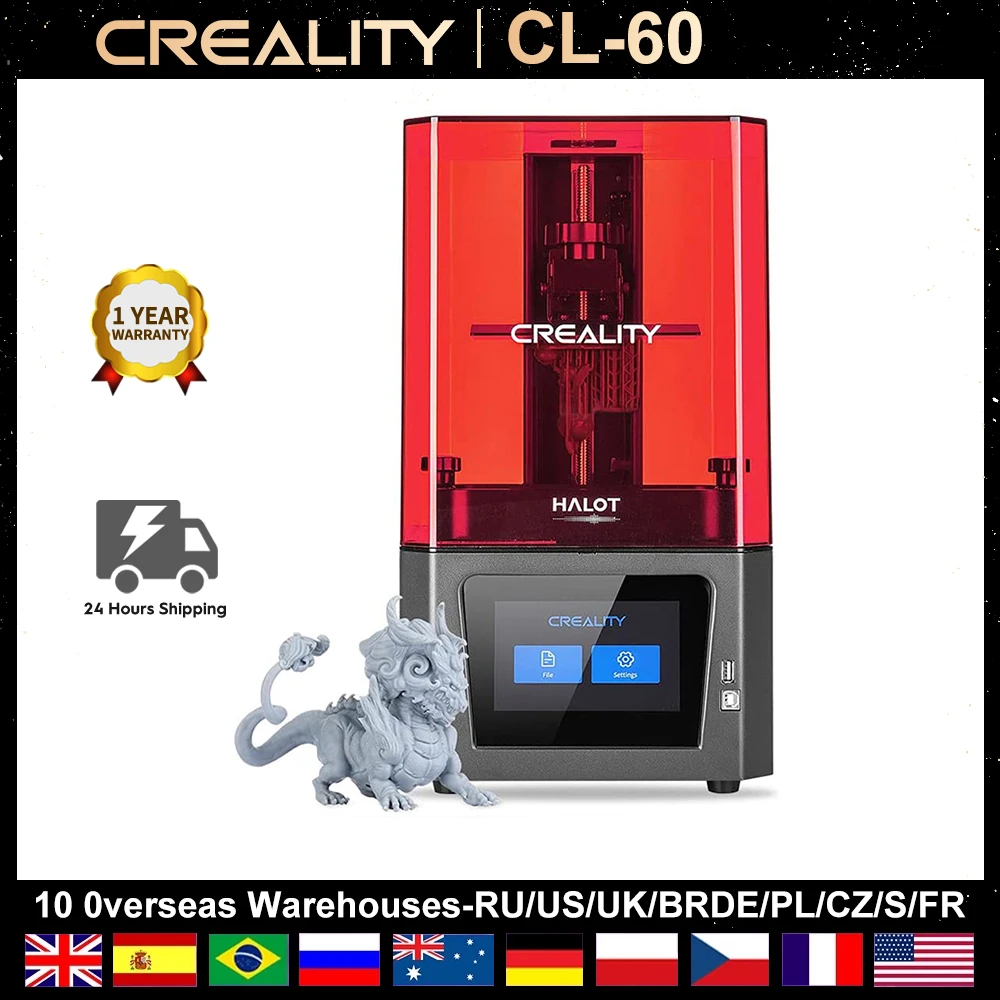 

Creality 3D Printer HALOT ONE CL-60 Resin UV Resin Printer LCD Photocuring Ball Linear Rails Air Filtration System 127x80x160mm
