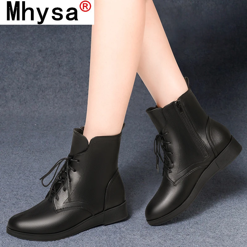 

Новинка осени 2021, модные женские повседневные ботинки из искусственной кожи на платформе, женские полусапожки на квадратном каблуке и шнур...