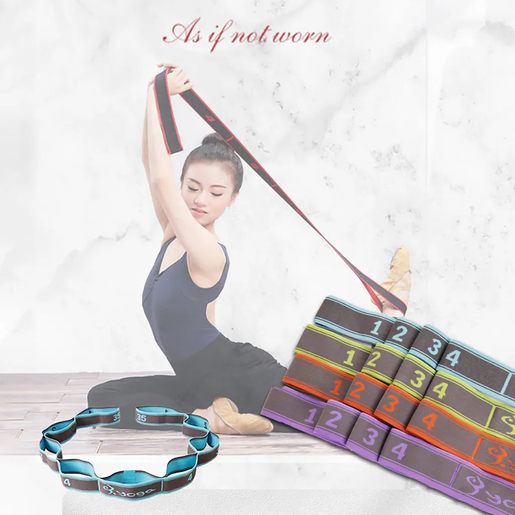 

Resistance Bands Elasticity Yoga Stretch Out Fitness Yoga Strap Flexible Loop Pilates Workout Fitness Equipment For Home Gym a02