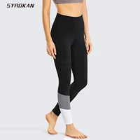 syrokan womens naked feeling ventilation holes workout pants seamless high waisted leggings with pocket 25 inches