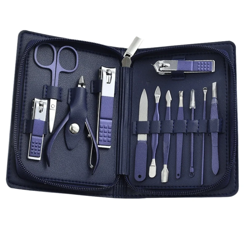 

12In1 Manicure Set Pedicure Kit Nail Clippers Professional Grooming Kit Nail Tools Luxurious Travel Case Men Women