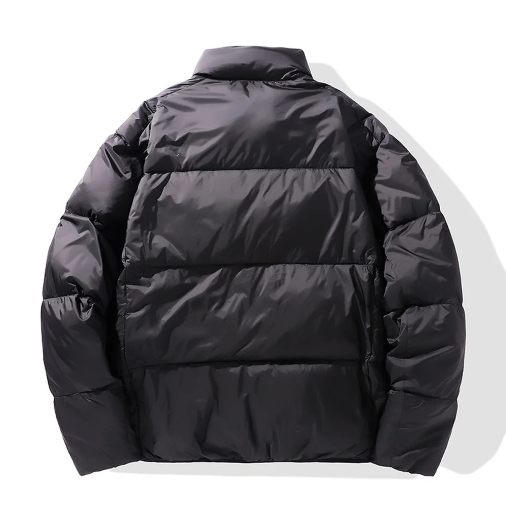 Covrlge Stand-up Collar Basic Down Jacket Coat Solid Color Thick Jacket Men Loose Shiny Warm Coat Couples Streetwear Male MWY043