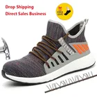 Кроссовки XPUHGM для мужчин и женщин, Модная легкая дышащая рабочая обувь, стальной носок, промышленные и строительные рабочие защитные ботинки, 2020