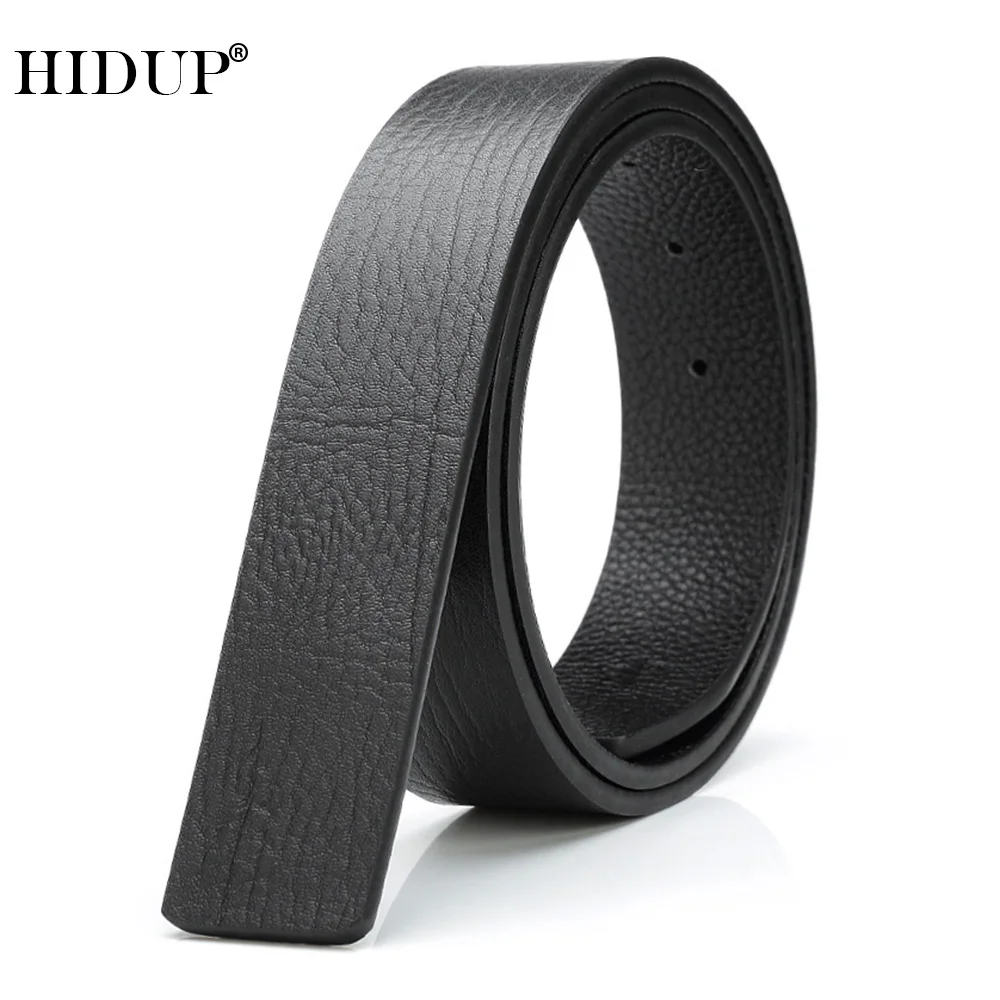 HIDUP Men's Good Quality Design Cow Genuine Leather Belt Pin Slide Style Soft Belts Strap 3.3cm Wide Without Buckle 2022 LUWJ11