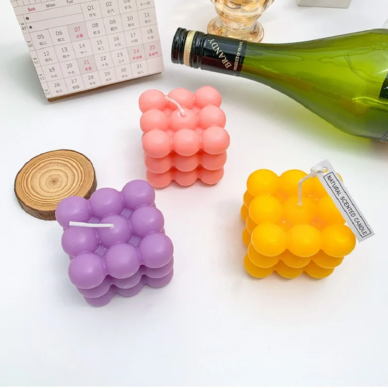 Ins пузырь Куб лампы в форме свечи милый соевый ароматерапия воском ароматическая