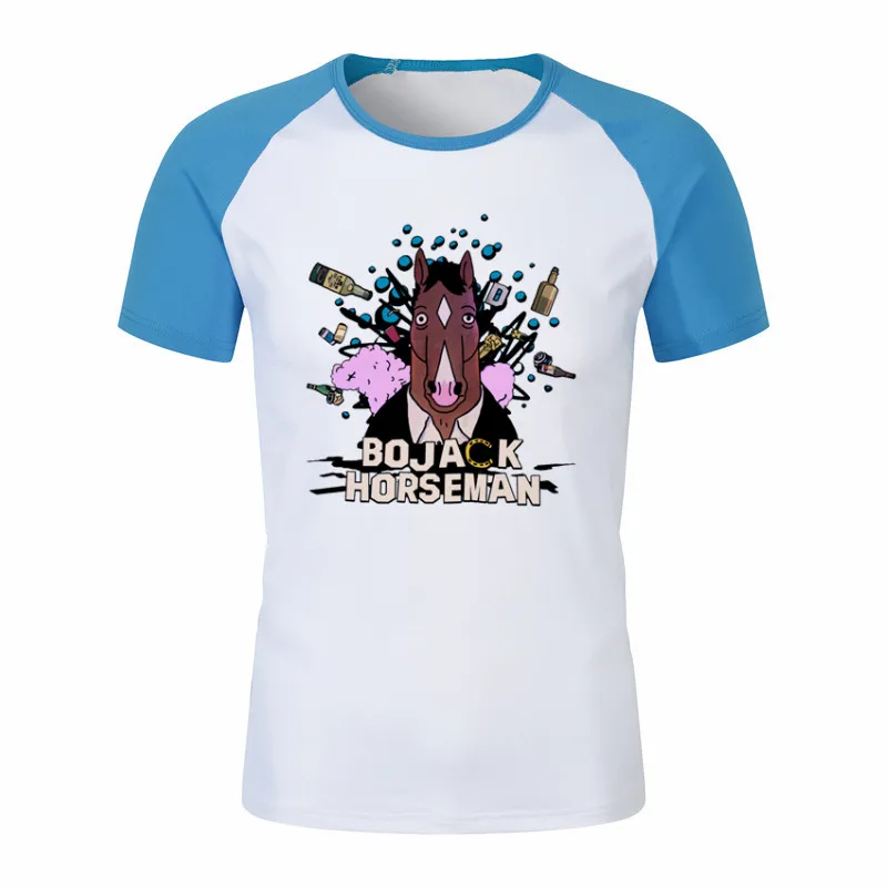 Famous Movie Bojack Horseman T Shirt for Men and Women Summer Fashion Male O Neck Print T-Shirts Streetwear Unisex Graphic Tees - Цвет: P1760A-skyblue