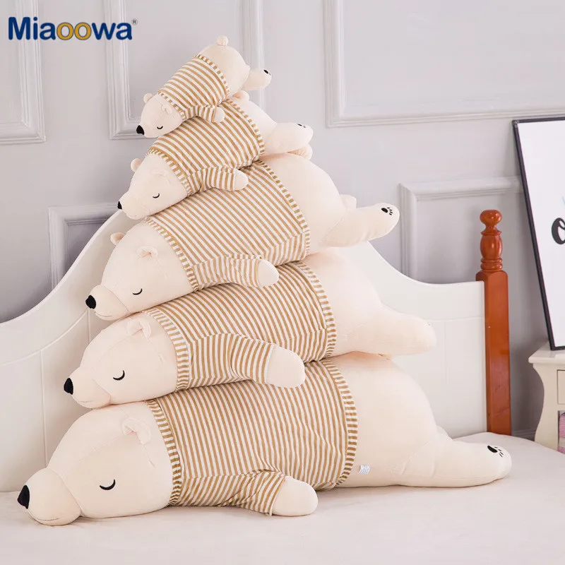 35-110CM Kawaii Dressing Polar Bear Plush Doll Baby Soft Stuffed Sleeping Pillow Animal Toys Kids Cartoon Gifts | Игрушки и хобби