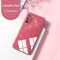 liquid silicone tempered glass case for huawei p40 pro plus p30 pro mate 20 30 pro honor x10 luxury phone cover hard case