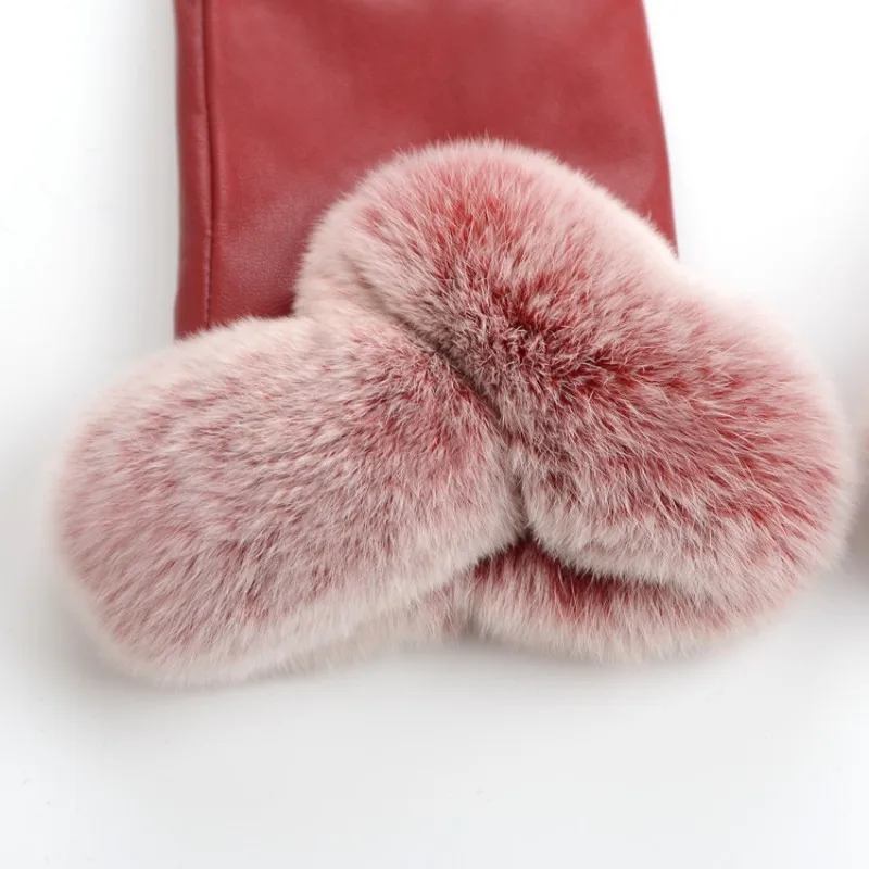 2020 New Arrival Female Winter Gloves Fashion Fur Women Solid Motorcycle Comfortable Guantes Mujer Cuero | Аксессуары для одежды