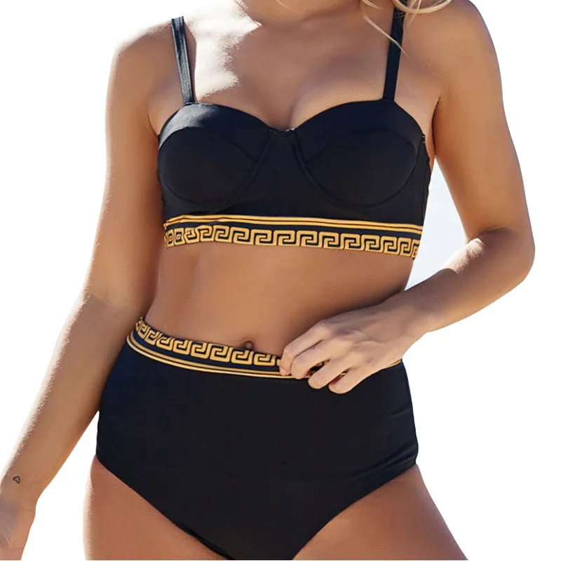 

monokini bikini Women Sexy tankini swimwear women high waist bathing suit push up tankiny black brazilian summer hot sexy C1109