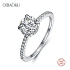 Классическое Роскошное однотонное кольцо из серебра 925 пробы, свадебные ювелирные украшения из 10 искусственных цирконов, обручальные кольца для женщин