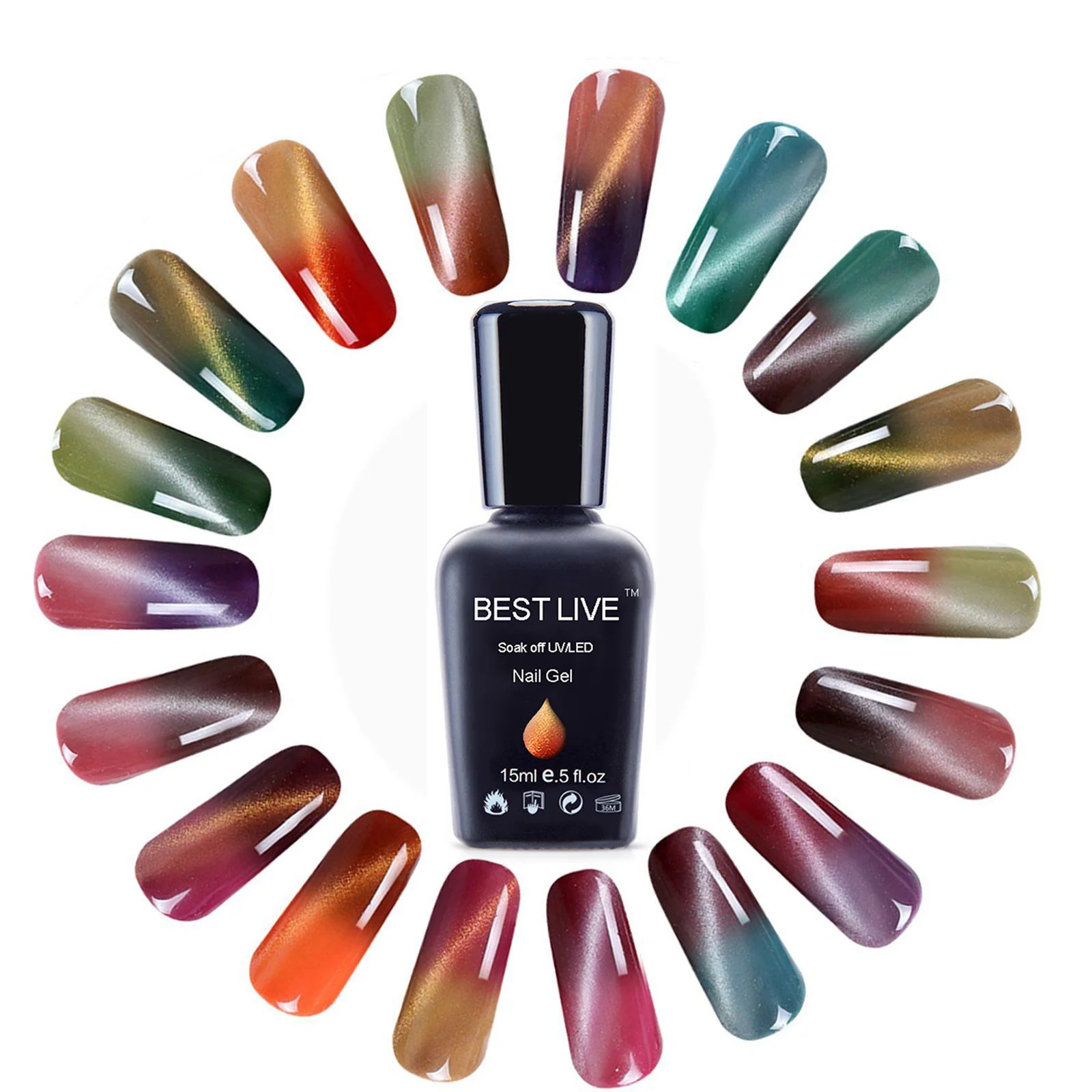 Лучший живой термальный кошачий глаз Магнитный Гель лак для ногтей изменение