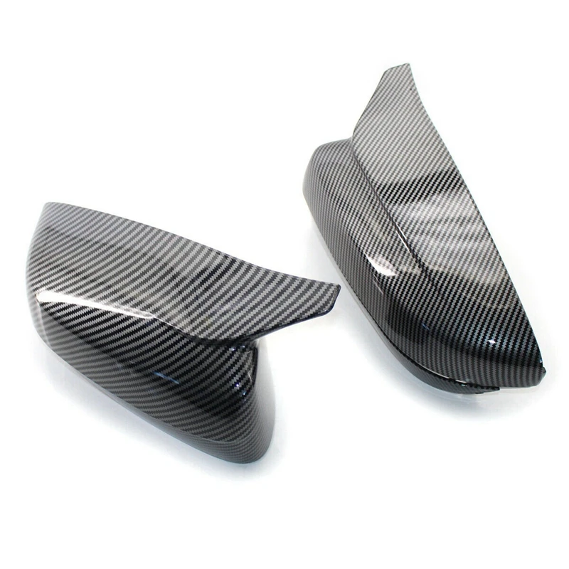 

2Pcs Carbon Fiber Side Door Mirror Cover Trim & 1 Set Rearview Mirror Cover Side Wing Mirror Caps Protector