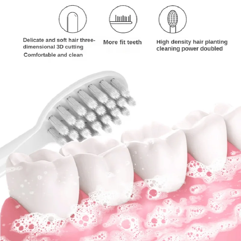 

Brand Jian Battery Toothbrush Adult Household Non-Rechargeable Soft Fur Replacement Heads Set Toothbrush with 2 Brush Head Gift