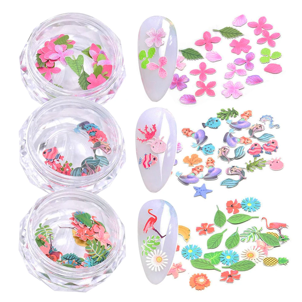 1 коробка цветок искусство блестящий маникюр французское украшение 3D смешанный