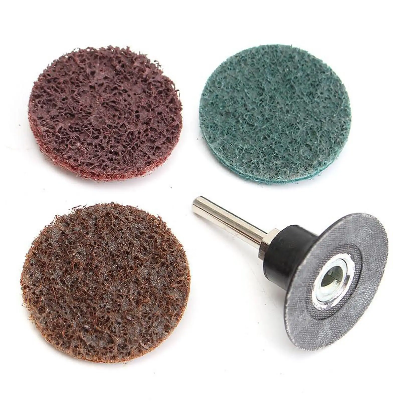 

60pcs/set 2" Roll Lock Sanding Disc Abrasive Pads with 1/4" Disc Holder 50mm Diameter for Metal Surface Grinding