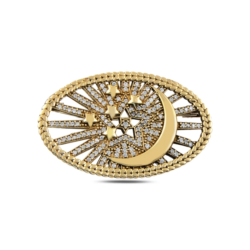 

Серебряная циркониевая брошь Silverlina
