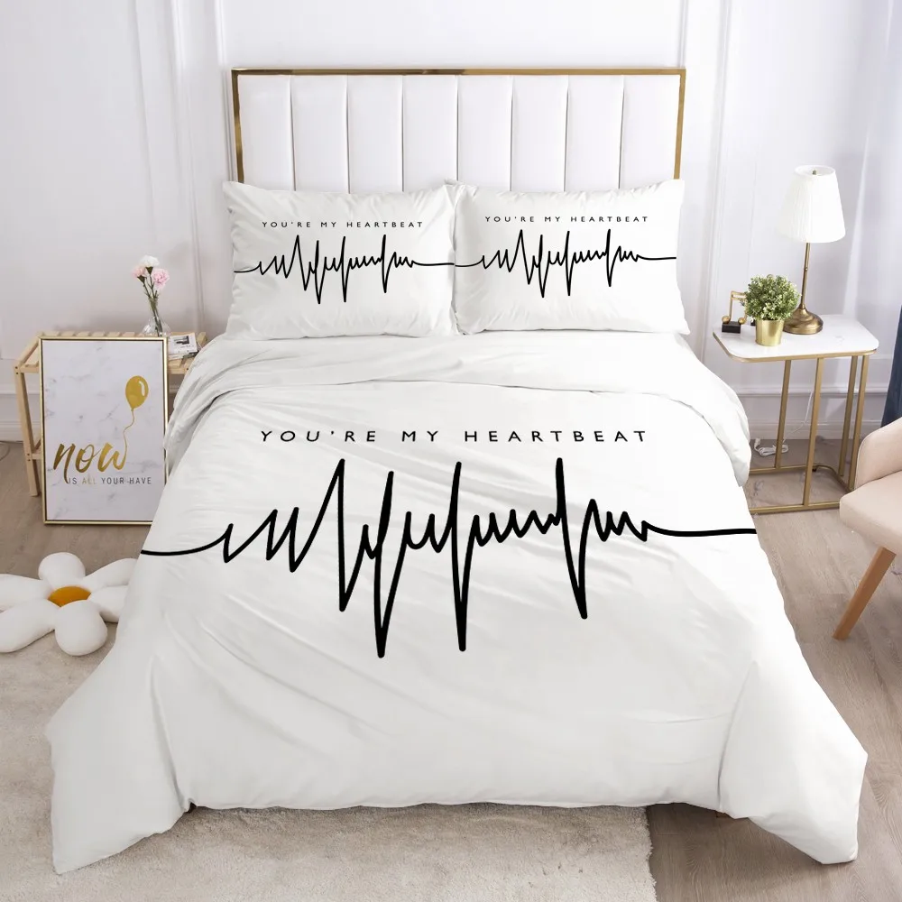 3D Black White Bed Linens Duvet Cover Sets Quilt Covers Pillow Shams Bedclothes Bedding King Queen Single Home Textile | Дом и сад