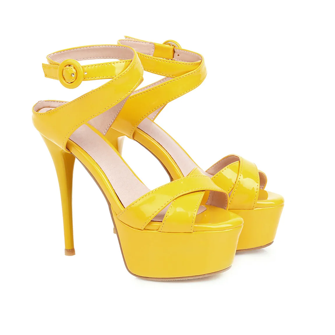 

2020 new sexy heel thin heel open toe buckle sandals sexy night club shoes size