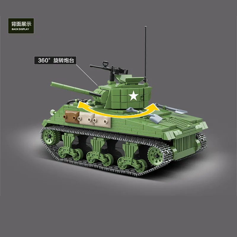 Новинка 2019 Военная серия Вторая мировая война США M4 модель танка Sherman