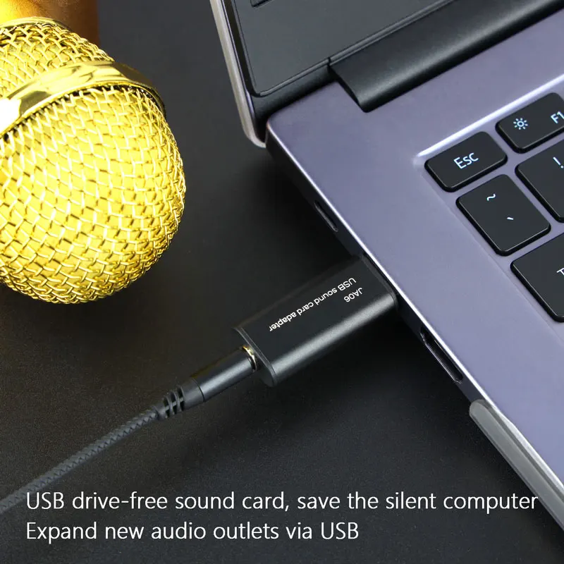 Внешняя звуковая карта jectic JA06 USB-преобразователь для наушников 3 5 мм с микрофоном