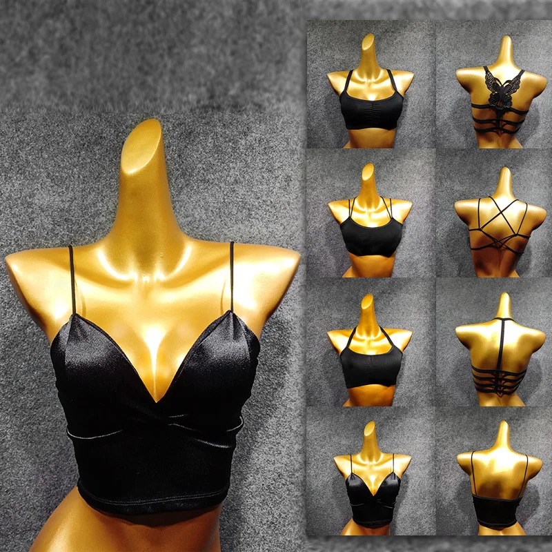 Майка танцевальная с тонкими лямками тонкий топ труба без стальных колец