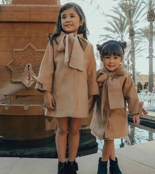 

Girls' Fashion Padded Woolen Coat Winter 2021 New Mid-length Woolen Coat Kids Overcoat Cloak Topcoat Girls Fall Clothes