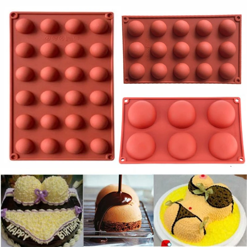 

Ball Sphere Silicone Mold For Cake Pastry Baking Chocolate Candy Fondant Bakeware Round Shape Dessert Mould DIY Decorating Tools